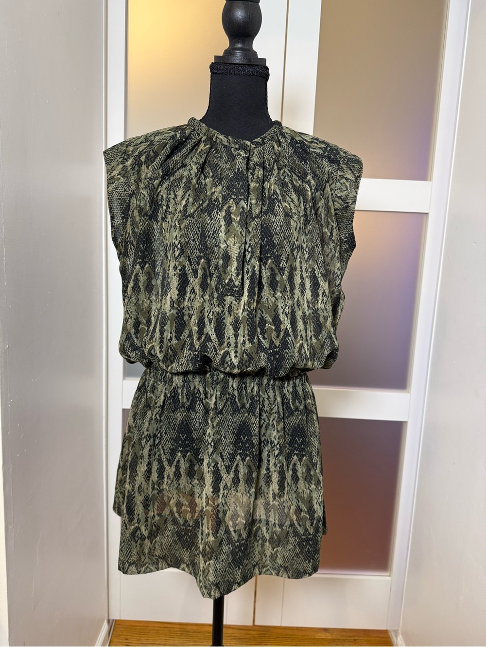 Joe Fresh Sleeveless Snakeskin Print Tunic Dress, size Small.